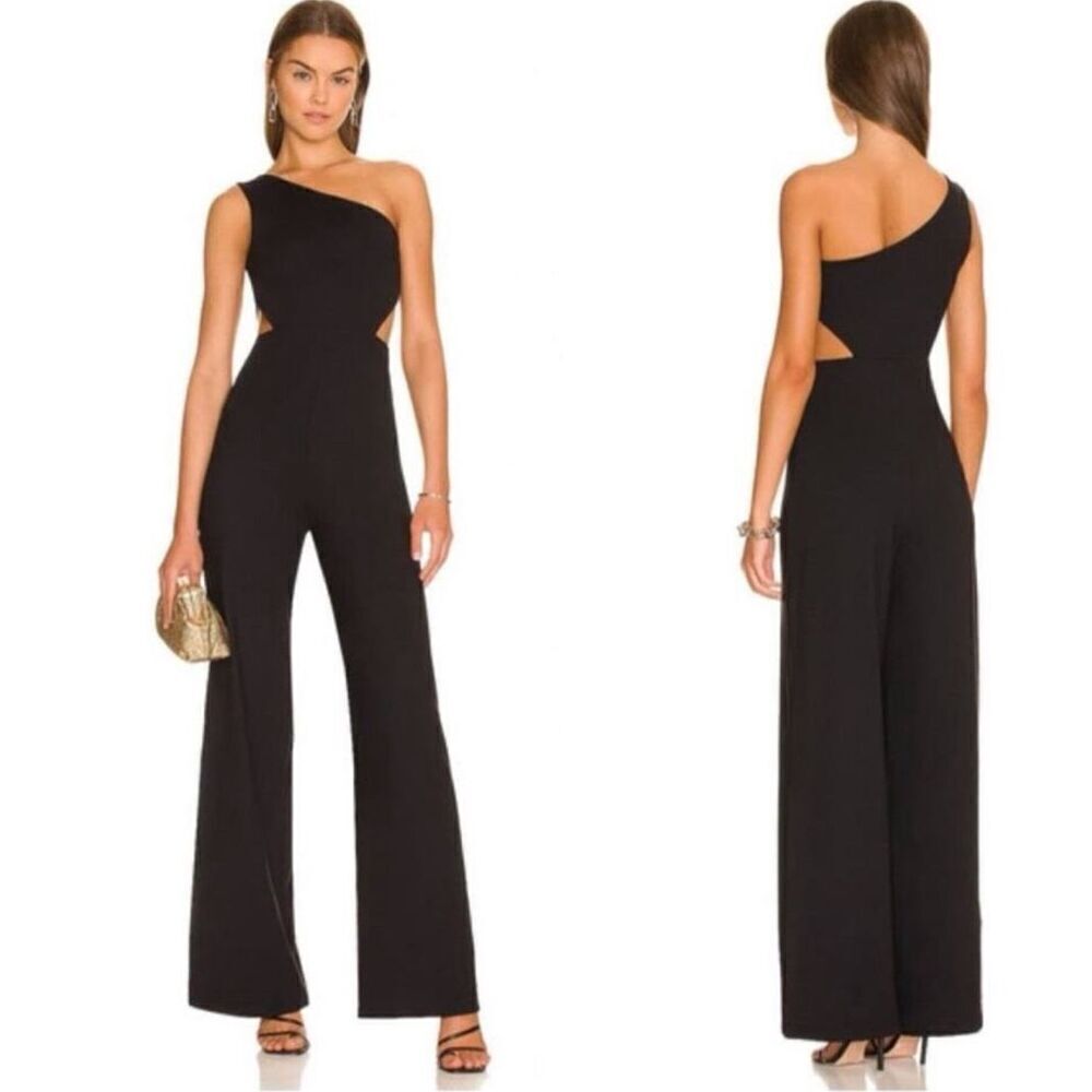 Susana Monaco One Arm Cut Out Jumpsuit in Midnight NWT Size XL